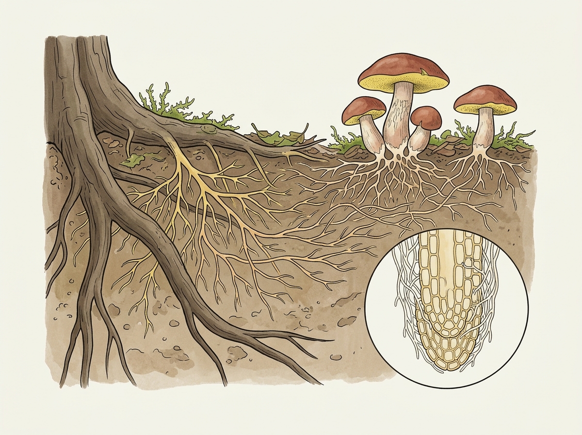 Mykorrhiza – Symbiose zwischen Pilz und Pflanzenwurzel